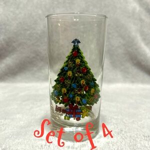 Vintage 1985 Christmas by Carlton beverage glass, 11oz, set of 4